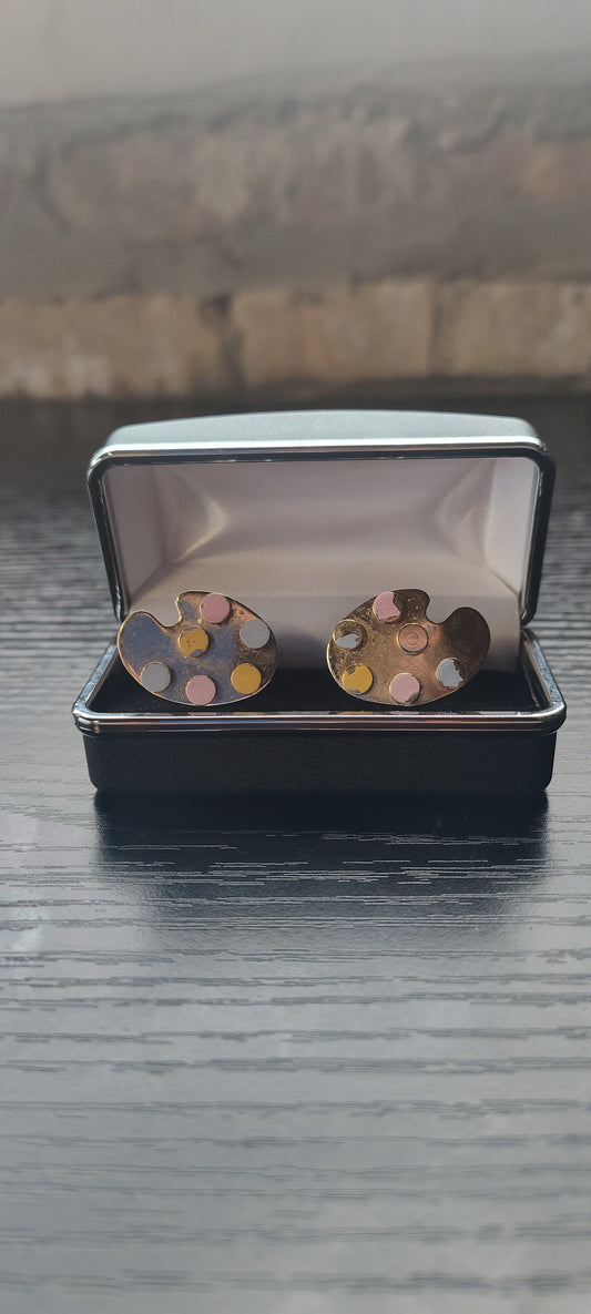 SILVER PAINTING CUFFLINKS